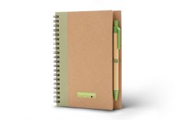 Kraft spiraal notitieboekje met pen