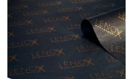 Vloeipapier zwart met metallic druk | 18 grs.
