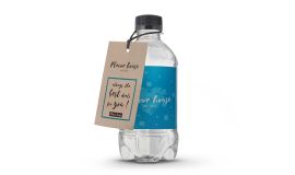 Kraft kaartje voor waterflesje