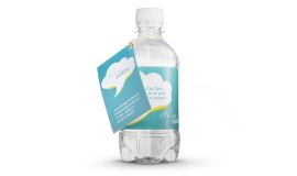 Visitekaartje voor waterflesje