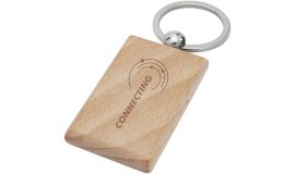 Beukenhouten rechthoekige sleutelhanger